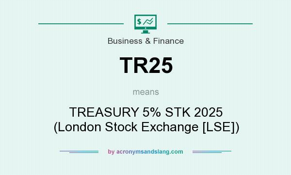 What does TR25 mean? It stands for TREASURY 5% STK 2025 (London Stock Exchange [LSE])