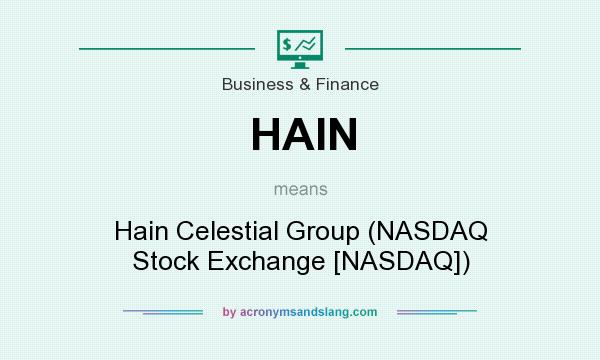 What does HAIN mean? It stands for Hain Celestial Group (NASDAQ Stock Exchange [NASDAQ])