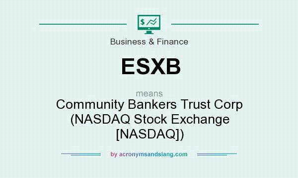 What does ESXB mean? It stands for Community Bankers Trust Corp (NASDAQ Stock Exchange [NASDAQ])