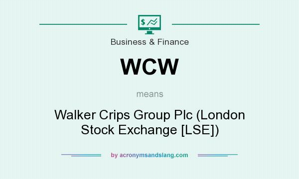 What does WCW mean? It stands for Walker Crips Group Plc (London Stock Exchange [LSE])