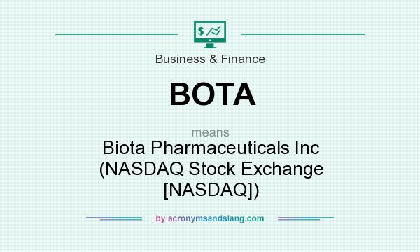 What does BOTA mean? It stands for Biota Pharmaceuticals Inc (NASDAQ Stock Exchange [NASDAQ])