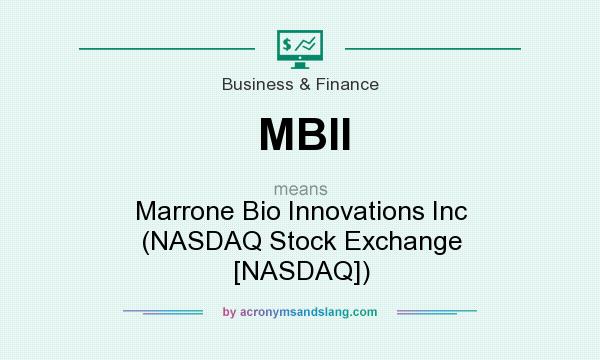 What does MBII mean? It stands for Marrone Bio Innovations Inc (NASDAQ Stock Exchange [NASDAQ])
