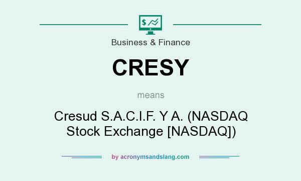 What does CRESY mean? It stands for Cresud S.A.C.I.F. Y A. (NASDAQ Stock Exchange [NASDAQ])