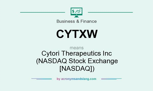 What does CYTXW mean? It stands for Cytori Therapeutics Inc (NASDAQ Stock Exchange [NASDAQ])