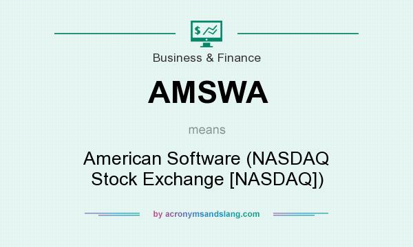 What does AMSWA mean? It stands for American Software (NASDAQ Stock Exchange [NASDAQ])