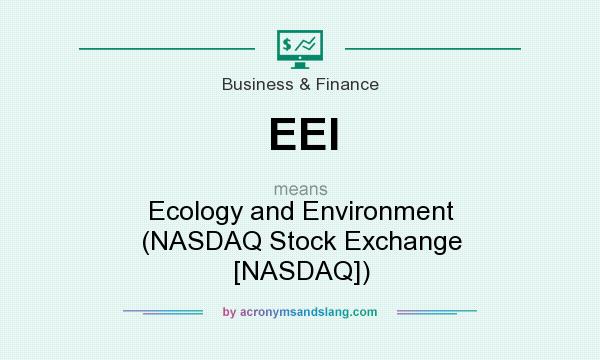 What does EEI mean? It stands for Ecology and Environment (NASDAQ Stock Exchange [NASDAQ])