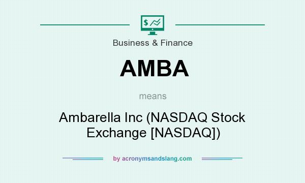 What does AMBA mean? It stands for Ambarella Inc (NASDAQ Stock Exchange [NASDAQ])