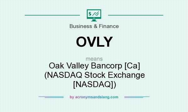 What does OVLY mean? It stands for Oak Valley Bancorp [Ca] (NASDAQ Stock Exchange [NASDAQ])