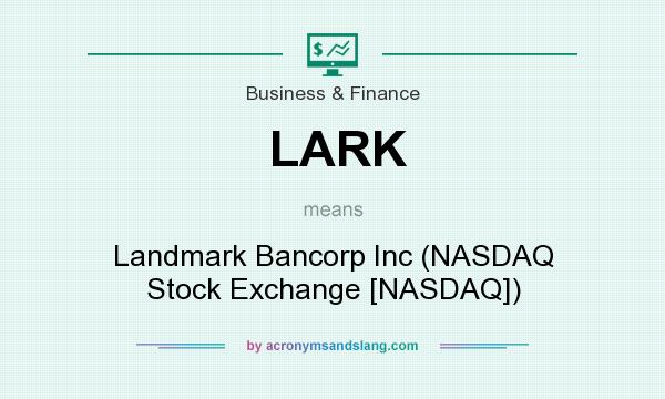 What does LARK mean? It stands for Landmark Bancorp Inc (NASDAQ Stock Exchange [NASDAQ])