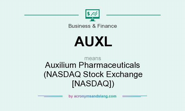 What does AUXL mean? It stands for Auxilium Pharmaceuticals (NASDAQ Stock Exchange [NASDAQ])