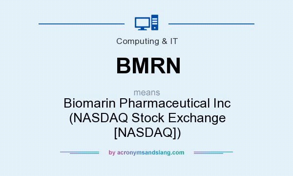 What does BMRN mean? It stands for Biomarin Pharmaceutical Inc (NASDAQ Stock Exchange [NASDAQ])