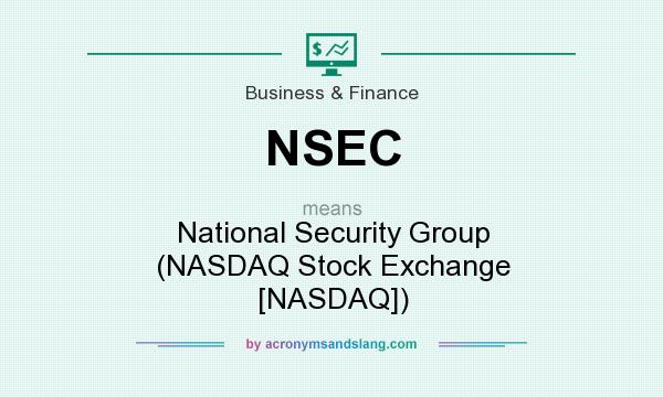 What does NSEC mean? It stands for National Security Group (NASDAQ Stock Exchange [NASDAQ])