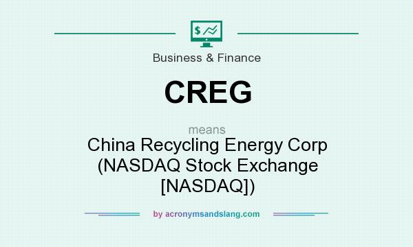 What does CREG mean? It stands for China Recycling Energy Corp (NASDAQ Stock Exchange [NASDAQ])