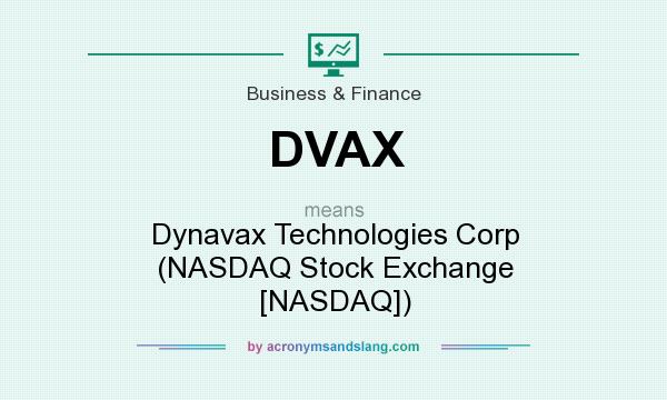 What does DVAX mean? It stands for Dynavax Technologies Corp (NASDAQ Stock Exchange [NASDAQ])