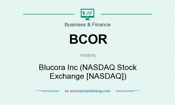 What does BCOR mean? It stands for Blucora Inc (NASDAQ Stock Exchange [NASDAQ])