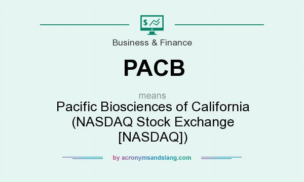 What does PACB mean? It stands for Pacific Biosciences of California (NASDAQ Stock Exchange [NASDAQ])