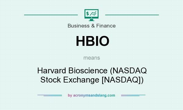 What does HBIO mean? It stands for Harvard Bioscience (NASDAQ Stock Exchange [NASDAQ])