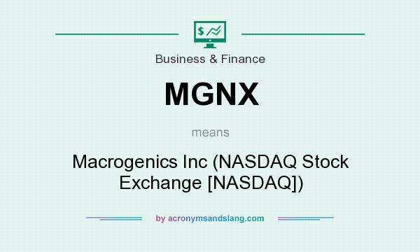 What does MGNX mean? It stands for Macrogenics Inc (NASDAQ Stock Exchange [NASDAQ])