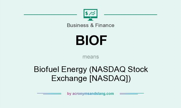 What does BIOF mean? It stands for Biofuel Energy (NASDAQ Stock Exchange [NASDAQ])