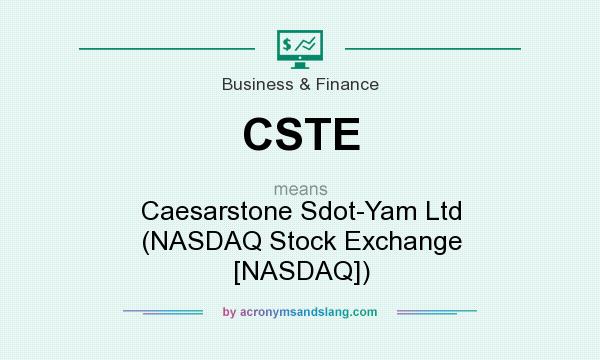 What does CSTE mean? It stands for Caesarstone Sdot-Yam Ltd (NASDAQ Stock Exchange [NASDAQ])