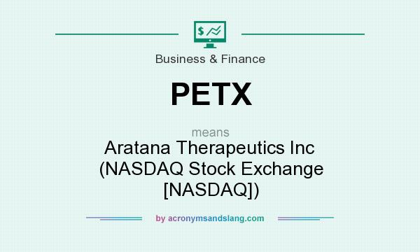 What does PETX mean? It stands for Aratana Therapeutics Inc (NASDAQ Stock Exchange [NASDAQ])