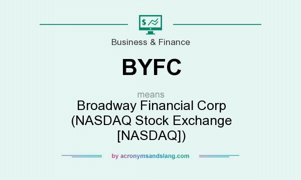 What does BYFC mean? It stands for Broadway Financial Corp (NASDAQ Stock Exchange [NASDAQ])