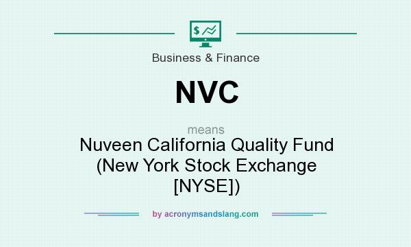 What does NVC mean? It stands for Nuveen California Quality Fund (New York Stock Exchange [NYSE])