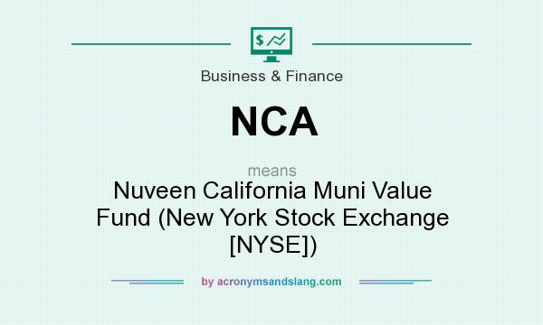 What does NCA mean? It stands for Nuveen California Muni Value Fund (New York Stock Exchange [NYSE])