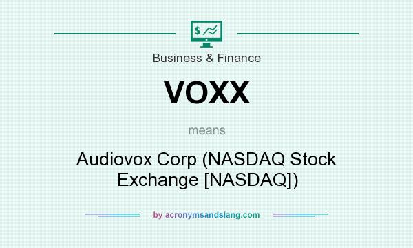 What does VOXX mean? It stands for Audiovox Corp (NASDAQ Stock Exchange [NASDAQ])