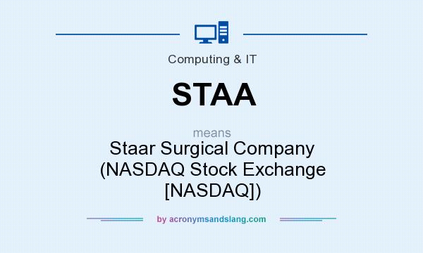 What does STAA mean? It stands for Staar Surgical Company (NASDAQ Stock Exchange [NASDAQ])