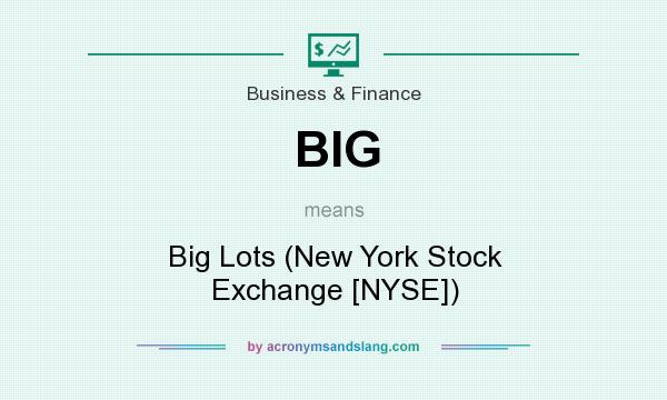 What does BIG mean? It stands for Big Lots (New York Stock Exchange [NYSE])