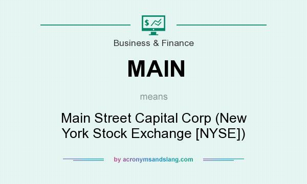 What does MAIN mean? It stands for Main Street Capital Corp (New York Stock Exchange [NYSE])
