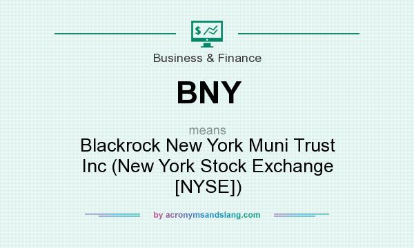 What does BNY mean? It stands for Blackrock New York Muni Trust Inc (New York Stock Exchange [NYSE])