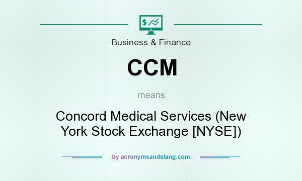 What does CCM mean? It stands for Concord Medical Services (New York Stock Exchange [NYSE])