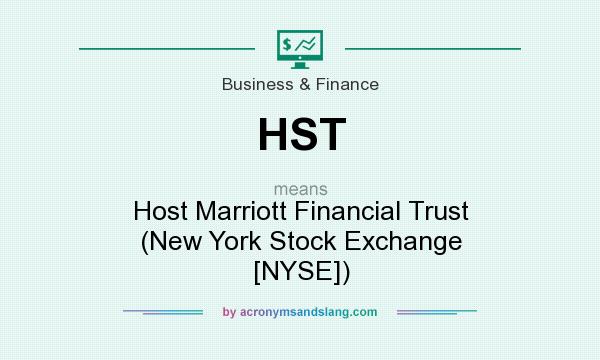 What does HST mean? It stands for Host Marriott Financial Trust (New York Stock Exchange [NYSE])