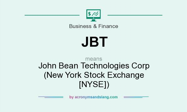 What does JBT mean? It stands for John Bean Technologies Corp (New York Stock Exchange [NYSE])