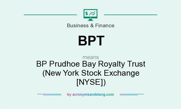 What does BPT mean? It stands for BP Prudhoe Bay Royalty Trust (New York Stock Exchange [NYSE])