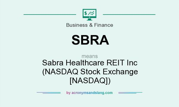 What does SBRA mean? It stands for Sabra Healthcare REIT Inc (NASDAQ Stock Exchange [NASDAQ])