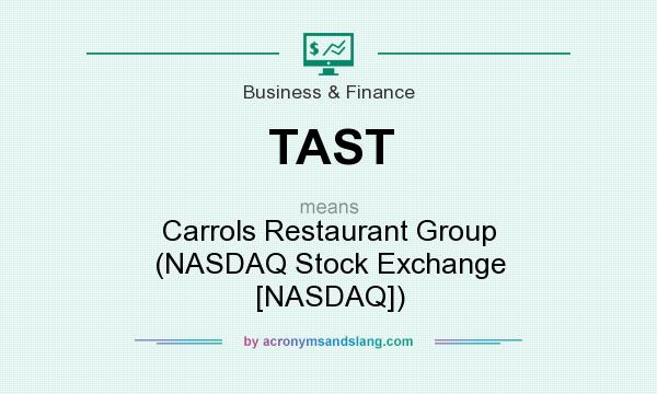 What does TAST mean? It stands for Carrols Restaurant Group (NASDAQ Stock Exchange [NASDAQ])