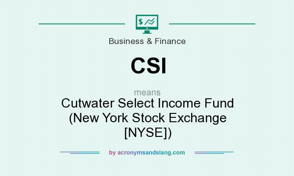 What does CSI mean? It stands for Cutwater Select Income Fund (New York Stock Exchange [NYSE])