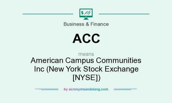 What does ACC mean? It stands for American Campus Communities Inc (New York Stock Exchange [NYSE])