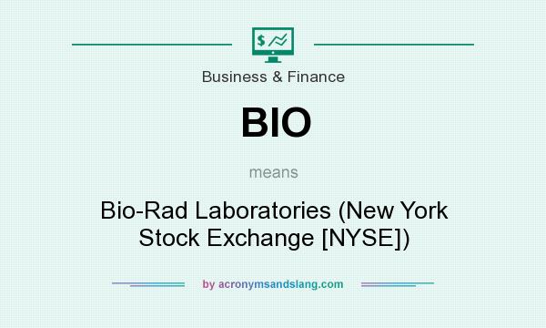 What does BIO mean? It stands for Bio-Rad Laboratories (New York Stock Exchange [NYSE])