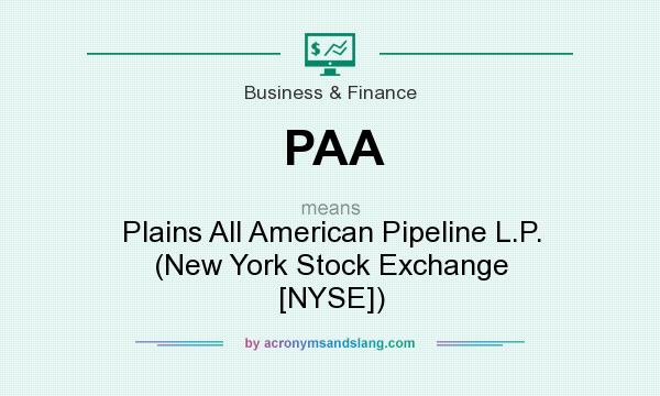 What does PAA mean? It stands for Plains All American Pipeline L.P. (New York Stock Exchange [NYSE])