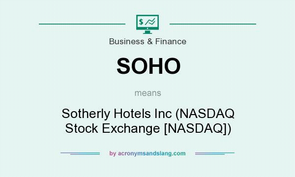 What does SOHO mean? It stands for Sotherly Hotels Inc (NASDAQ Stock Exchange [NASDAQ])
