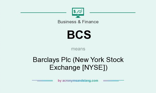 What does BCS mean? It stands for Barclays Plc (New York Stock Exchange [NYSE])