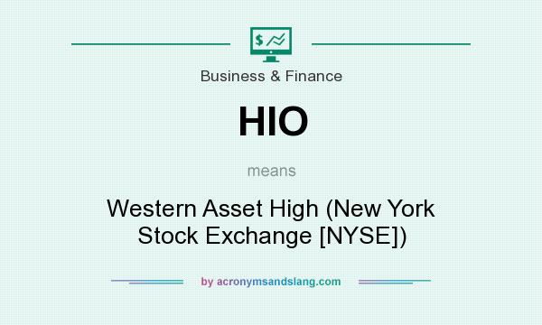 What does HIO mean? It stands for Western Asset High (New York Stock Exchange [NYSE])