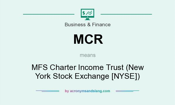 What does MCR mean? It stands for MFS Charter Income Trust (New York Stock Exchange [NYSE])