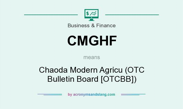 What does CMGHF mean? It stands for Chaoda Modern Agricu (OTC Bulletin Board [OTCBB])