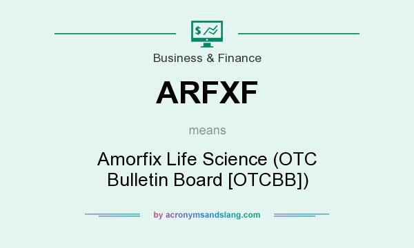 What does ARFXF mean? It stands for Amorfix Life Science (OTC Bulletin Board [OTCBB])