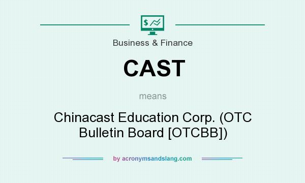 What does CAST mean? It stands for Chinacast Education Corp. (OTC Bulletin Board [OTCBB])